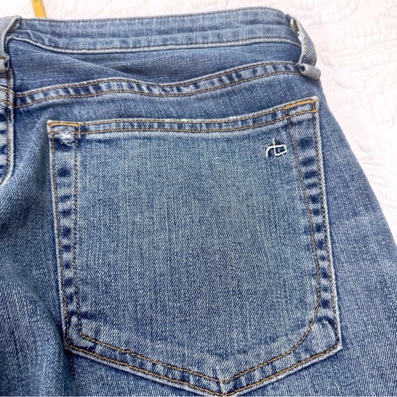 Rag & Bone Dre Low-Rise Slim Boyfriend Jeans Distressed Raw Hem Size 26 - Picture 10 of 12